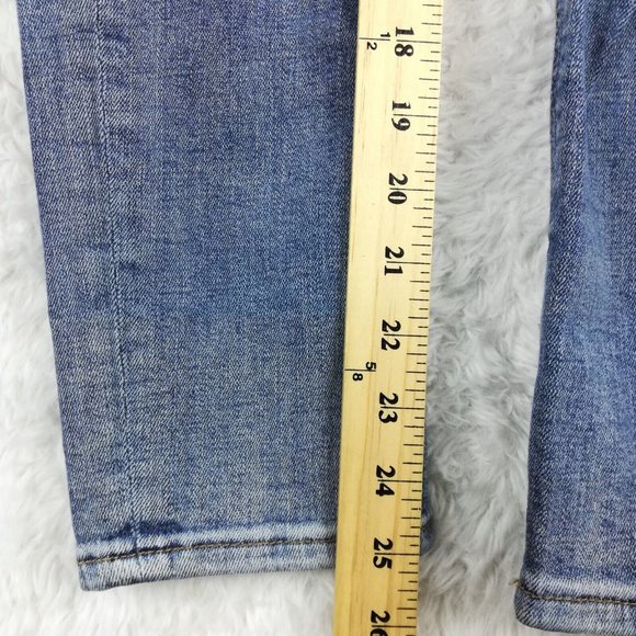 H&M Womens Jeans Skinny Ankle Blue Denim Medium Wash Ripped High Rise 2 - Picture 9 of 13